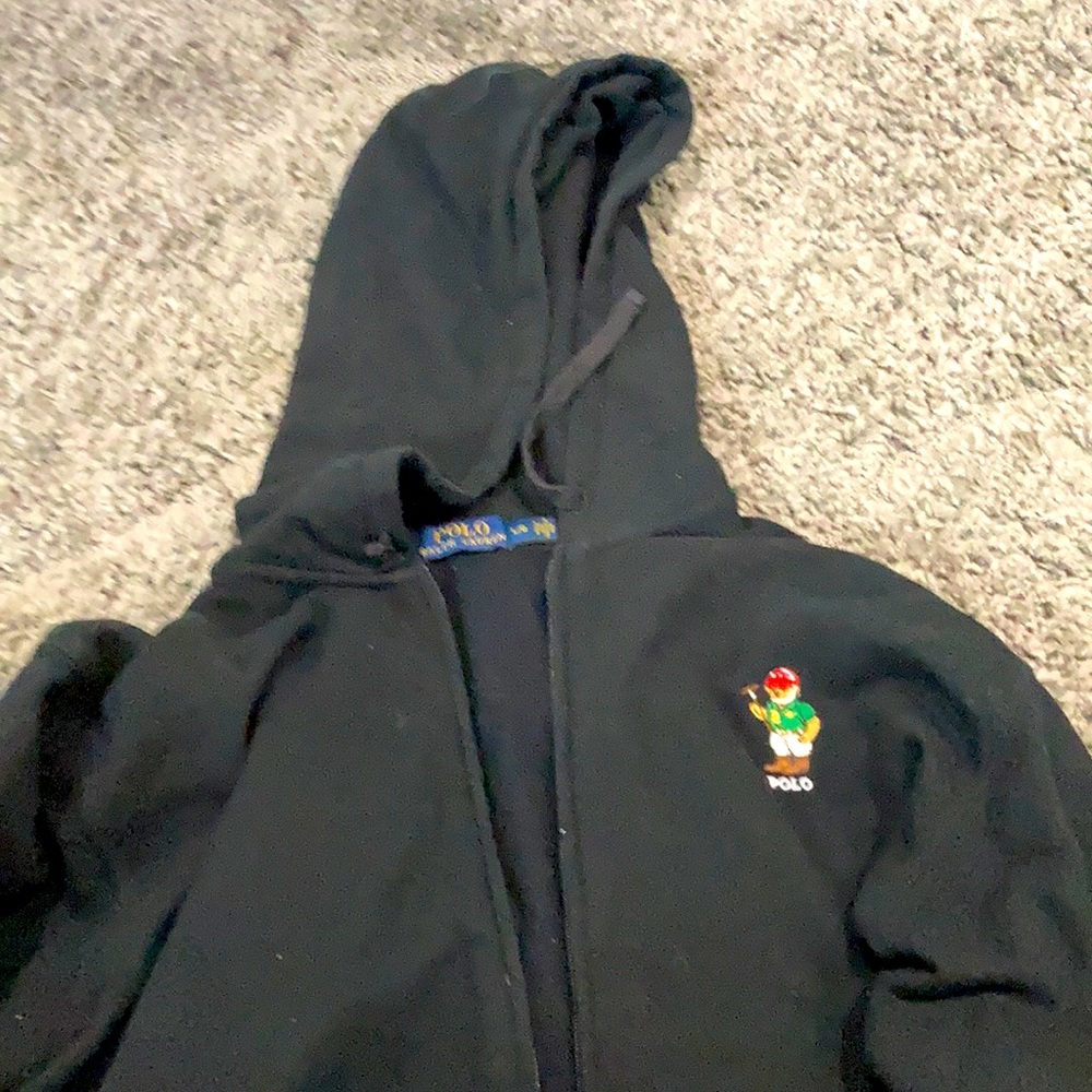 Polo Ralph Lauren men’s large zip up black hoodie